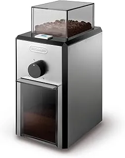 Molinillo de café profesional De'Longhi KG89 KG 89 para hasta 12 tazas, carcasa de plástico, plateado, 110 vatios