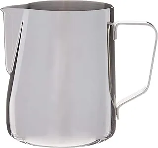 Rhinowares Jarra de leche profesional de 600 ml, jarra de espuma de leche de acero inoxidable y taza medidora. Úsalo con tu cafetera o espumador para un capuchino, café con leche o blanco plano