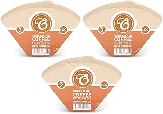 EDESIA ESPRESS – 300 Filtros de Café Cónicos de Papel – Filtro de Café N°2 para Cafetera Manual, Método Pour-Over y Preparación Suave – Tamaño 2 Marrón