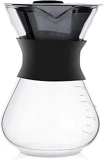 Goteo Manual, Haofy de Vidrio, 400 ml Pour Over con Filtro Reutilizable de Acero Inoxidable para Hacer Café de Goteo