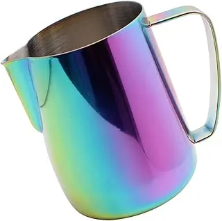 Jarra de leche de acero inoxidable chapada en titanio, taza de café cremosa, lata de café con leche (600 ml)