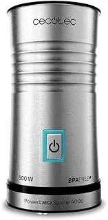 Cecotec Espumador de leche Power Latte Spume 4000. 500 W, Capacidad de 115ml, Sin Cables, 3 Modos de Funcionamiento, Todo Tipo de Leche, Base 360º antideslizante