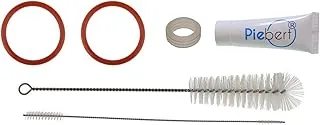 Kit de mantenimiento 200916 compatible con máquinas de café DeLonghi ECAM ESAM ETAM Dinamica, Eletta, PrimaDonna, Perfecta, Magnifica, Venezia | 6 piezas (juntas, cepillos, grasa) con código QR