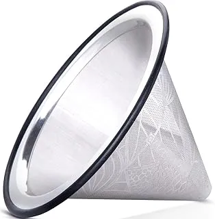 Filtro de Cafetera Apace Living - Acero Inoxidable Reutilizable de Base Metálica Ancha - Ideal para Chemex Bodum y Cafeteras Similares - Filtro sin Papel para Elaboración Sostenible del Café