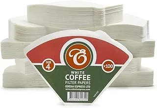 EDESIA ESPRESS – 1000 Filtros de Café Cónicos de Papel – Filtro de Café N°4 para Cafetera Manual, Método Pour-Over y Preparación Suave – Tamaño 4 Blanco