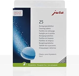Jura Pastillas de limpieza 3 en 1 para cafeteras automáticas – 25 pastillas (1 unidad)