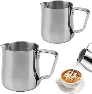 Jarra de leche de acero inoxidable para espumar, jarra de acero inoxidable, jarra de leche, lata Art Pitcher, espuma de leche para Cappuccino y Latte Art (200 ml/350 ml)