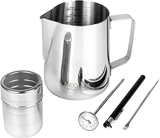 NEOUZA Jarra Espumar Leche 600 ml — Kit Barista Completo