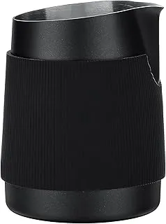 Normcore Jarra de espuma de leche sin mango, jarra de leche de 430.9 g, taza de vapor de acero inoxidable, boquilla afilada, negro, 450 ml
