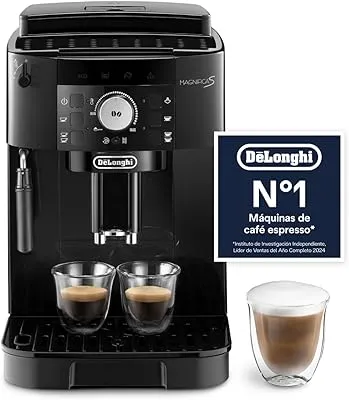 De’Longhi Magnifica S – Perfetto Cafetera Superautomática, Espumador de Leche manual, Espresso y Cappuccino, Panel de Control con Botones, Negro (ECAM11.112.B)