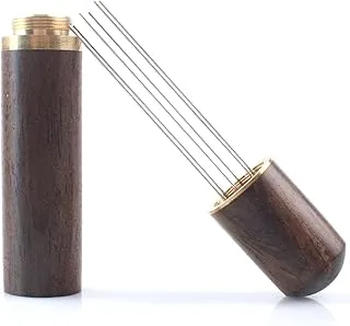 Herramienta de Distribución de Espresso mit 6 Agujas de 0,6 mm,Mango y Soporte de Madera Natural,Agitador de Café Expreso,Aguja de Café Prensado,Agitador de Café Expreso,Accesorios de Café