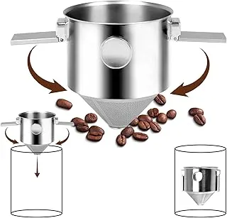 Filtro de Café Reutilizable de Acero Inoxidable, Filtros Cafetera Goteo Plegable, Sin Papeles Filtros, Filtro de Malla Doble, Fácil de Limpiar, para Viajes, Camping y Oficina