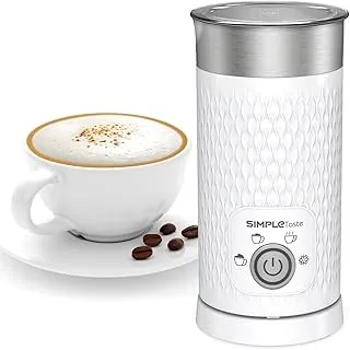 SIMPLETASTE Espumador de Leche Eléctrico 4 en 1, Espumador Automático para Leche Caliente y Fría, Calentador de Leche y Preparador de Chocolate Caliente, Ideal para Hacer Latte, Macchiato y Cappuccino