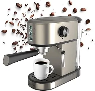 Black+Decker - Máquina de Espresso BXCO1350E | 1350W | 20 Bares | Sistema Thermoblock | Filtros 1 y 2 Tazas | Lanza de Vapor Orientable | Depósito Extraíble 1L | Calienta-Tazas y Bandeja Recogegotas
