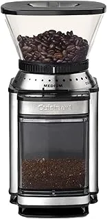Cuisinart Molinillo de café, uso doméstico, 4-18 tazas, 8 posiciones de molido, Diferentes intensidades de infusión - espresso, cold brew, latte, cappuccino, Fresa Acero Inoxidable