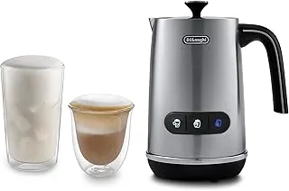 De'Longhi Espumador de leche eléctrico LatteMix EMF3.M, para leche caliente y fría y alternativas vegetales, fácil limpieza, tapa transparente, 3 botones, 250 ml, color blanco