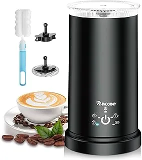 Espumador de Leche 5 en 1 Eléctrico 600W 350ML Espumador Automático con Revestimiento Antiadherente Espuma Caliente y Fría, Calienta Leche, Fácil de Usar y Limpiar, para Café, Latte y Capuchino