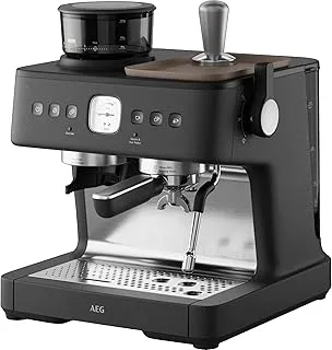 AEG Máquina portafiltros Espresso EC8-1-8BP – Dual Thermoblock, 30 grados de molienda, 20 bares de presión, control de temperatura PID, cabezal de preparación de 58 mm, espumador de leche, calentador