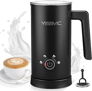 YISSVIC Espumador de Leche 4 en 1 500W Espumador Leche Electrico con Revestimiento Antiadherente Milk Frother Calentador de Leche Caliente y Fría Fácil de Usar y Limpiar para Café Latte y Capuchino