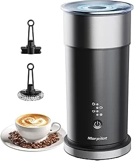 Morpilot Espumador de Leche Eléctrico Automático, Función 4 en 1, Acero Inoxidable, para Espuma Fría y Caliente, Latte, Capuchinos y Macchiato,Blanco