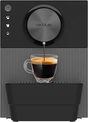 Cecotec Cafetera Superautomática Compacta Cremmaet Cube. 1350W, Sistema de Prensado de 10g, Sistema Pre-Infusión, 19 Bares, Sistema Thermoblock, 5 Niveles de Molienda, Panel de Control Táctil