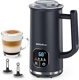 SIMPLETASTE Espumador de Leche Eléctrico 4 en 1, Para Espuma Caliente y Fría, Calentar Leche y Cacao, Recubrimiento Antiadherente, Apagado Automático, Silencioso y Libre de BPA